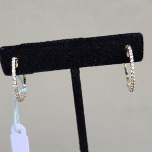 💕💎14K Real Gold Diamond  Hoop Earrings💎💕
